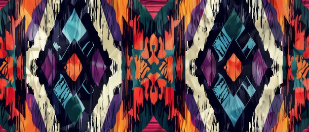 Photo a seamless fabric pattern with an abstract ethnic design