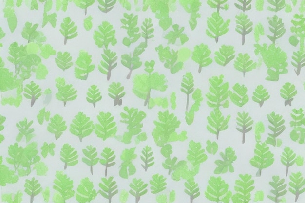 Seamless flat pattern with trees and leaves on white