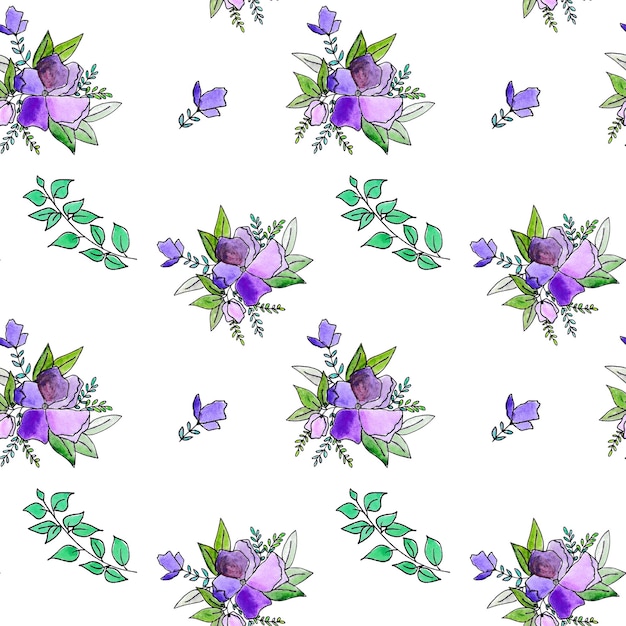 Seamless floral background Hand drawn flowers pattern