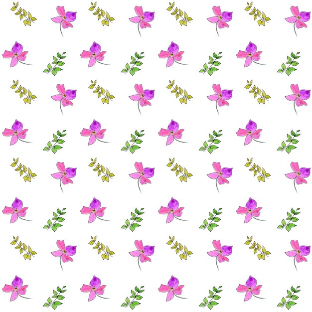 Seamless floral background Hand drawn flowers pattern