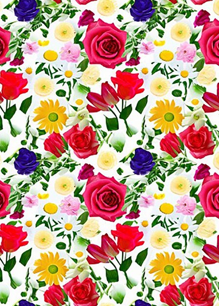 Seamless floral fabric botanical nature textile pattern background with tropical flowers wallpaper