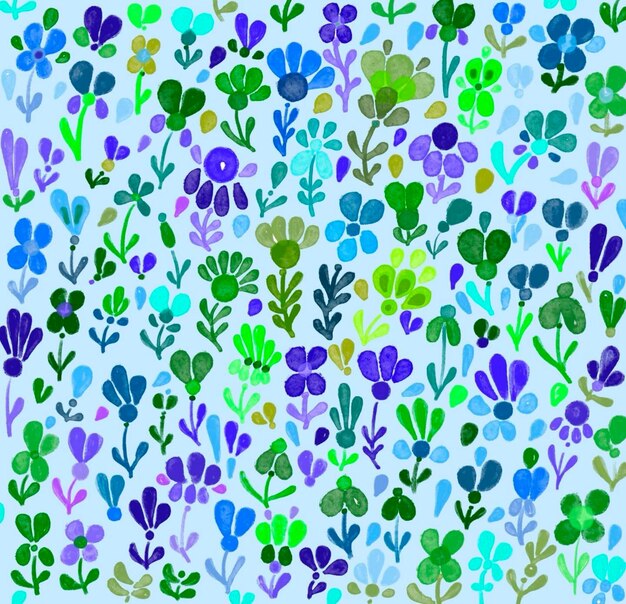 Photo seamless floral pattern art design illustration