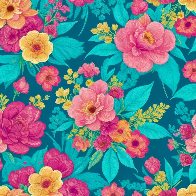 Seamless floral pattern background wallpaper graphic design