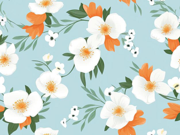 Seamless floral pattern background wild flowers