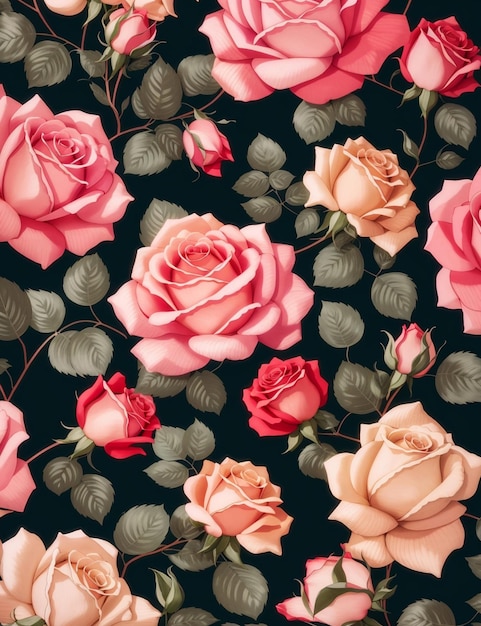 Photo seamless floral pattern background