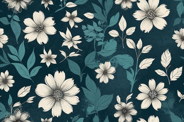 Photo seamless floral pattern background