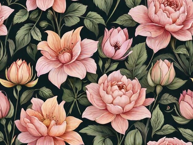 Photo seamless floral pattern design