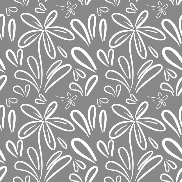 Seamless floral pattern element vector shape doodle plant abstract texture background