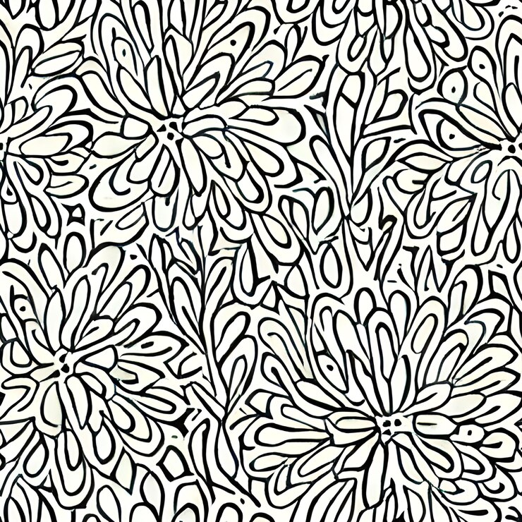 Photo seamless floral pattern element vector shape doodle plant abstract texture background