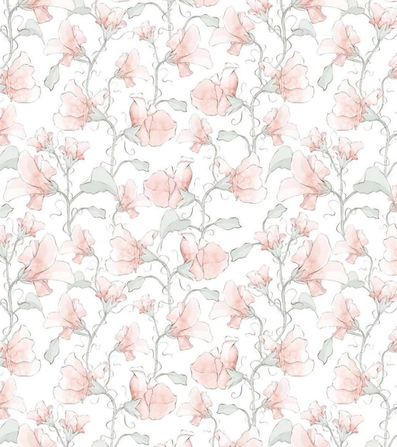 Photo seamless floral pattern flower art design illustration