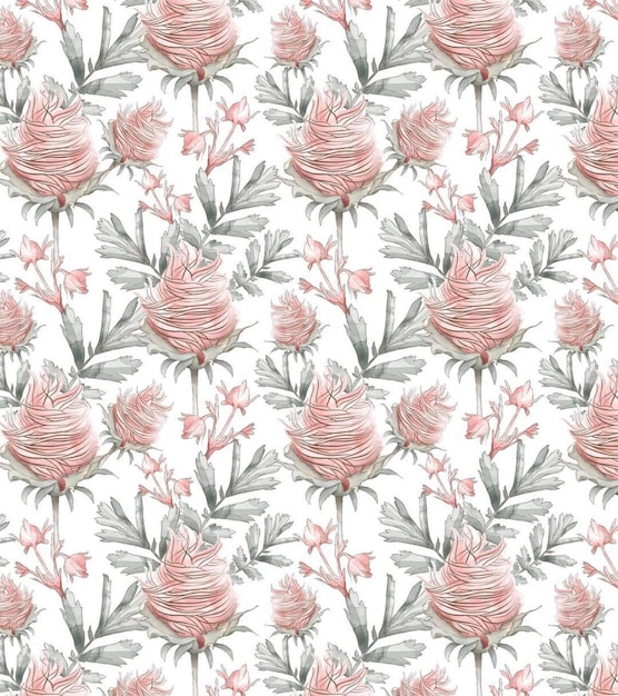 Photo seamless floral pattern flower art design illustration