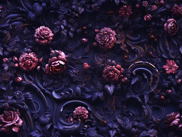 Photo seamless floral pattern flowers royal vintage victorian gothic rococo background