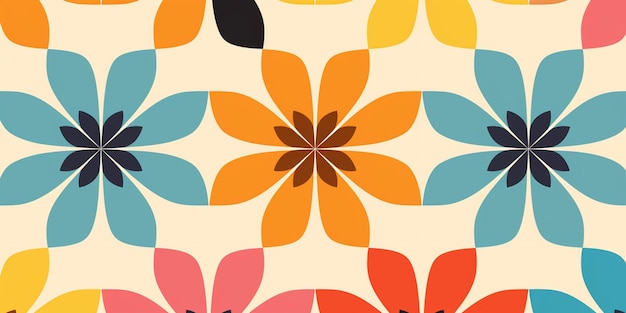 seamless floral pattern geometric design