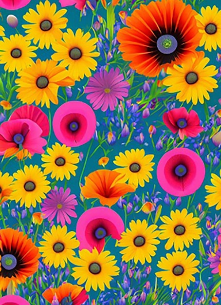 Seamless floral pattern portrait background