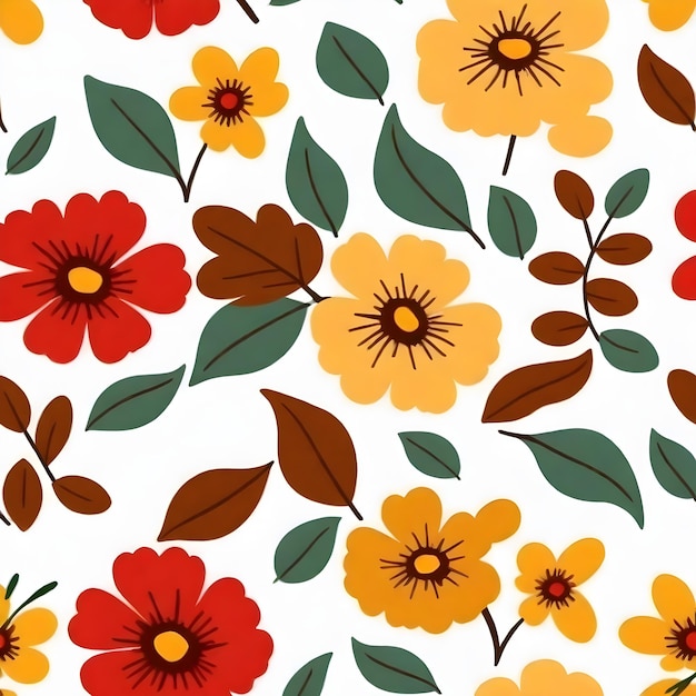 seamless floral pattern white background