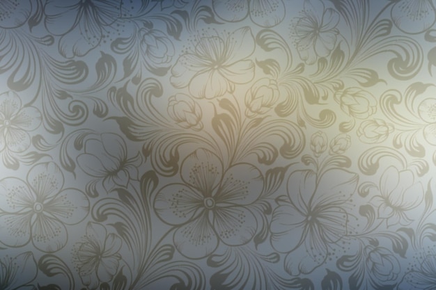 Photo seamless floral pattern with butterflies and flowers on a gray background