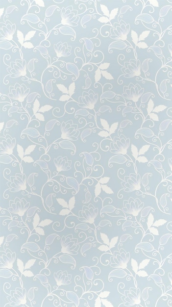 Photo seamless floral pattern with leaves and flowers