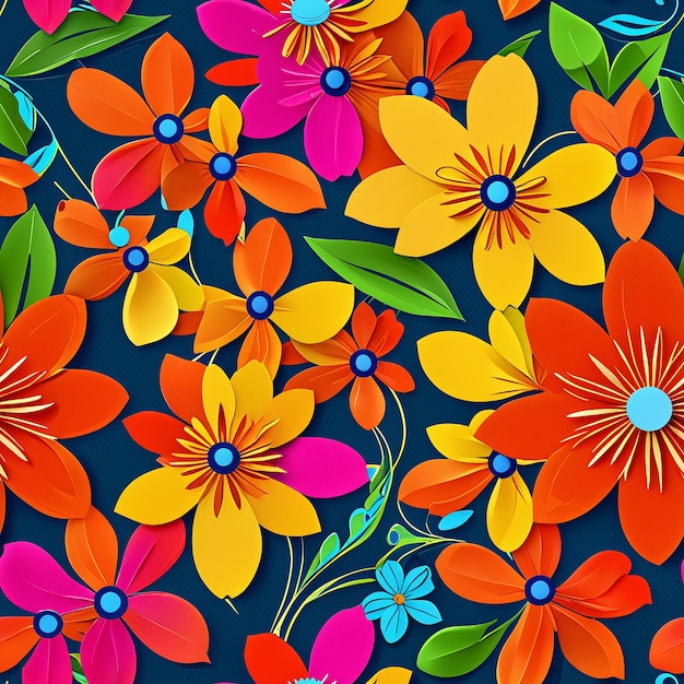 seamless floral pattern with a variety of flowers