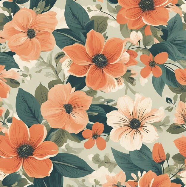 seamless floral pattern with a vintage feel suitable for fabric printing and decorative