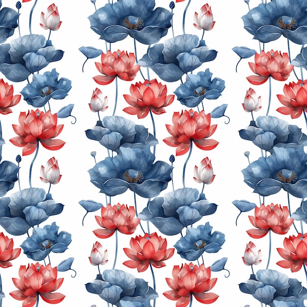 Seamless floral pattern with on a white background