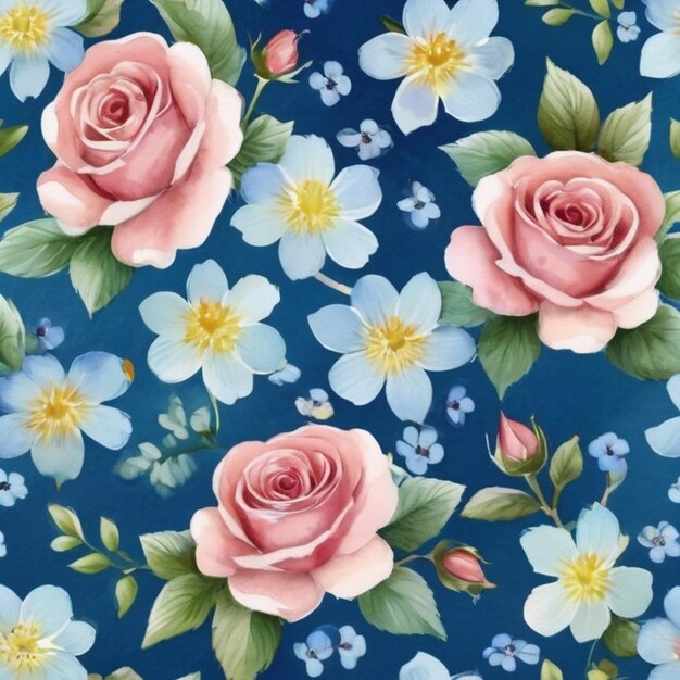 Photo seamless floral pattern