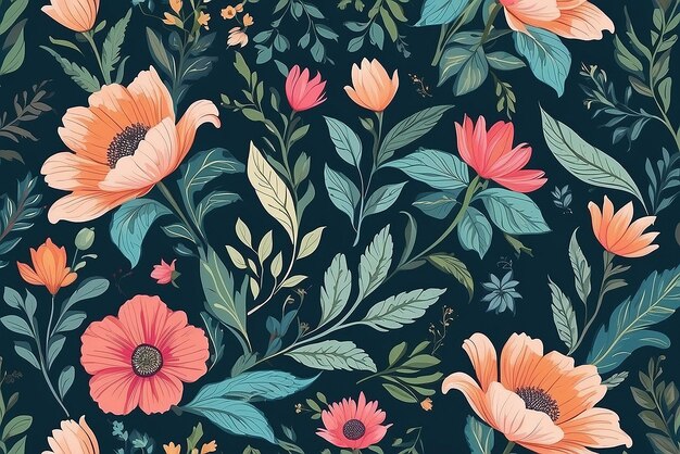 Photo seamless floral pattern