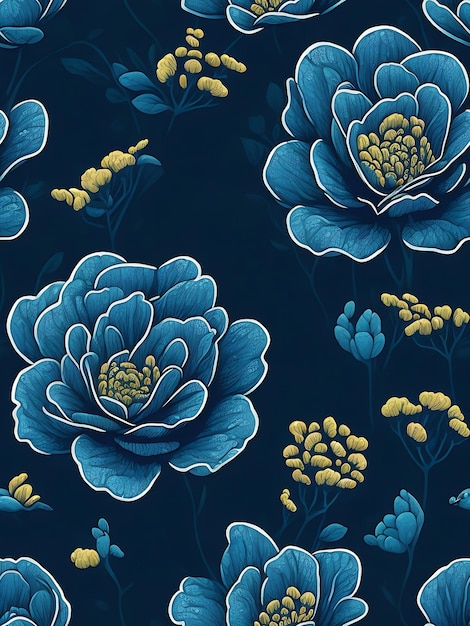 Seamless floral patterns arranged in a step repeating design