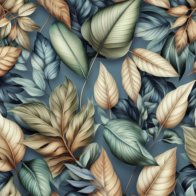 Seamless Flower Leaf Pattern Floral Wallpaper Background Vector Design Decorative Summer Fabric