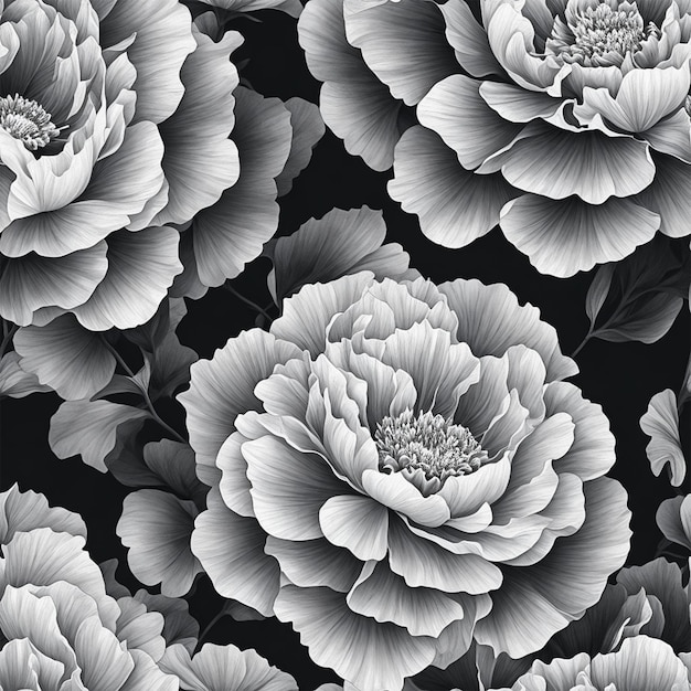 seamless flower and leave pattern background AI Generated