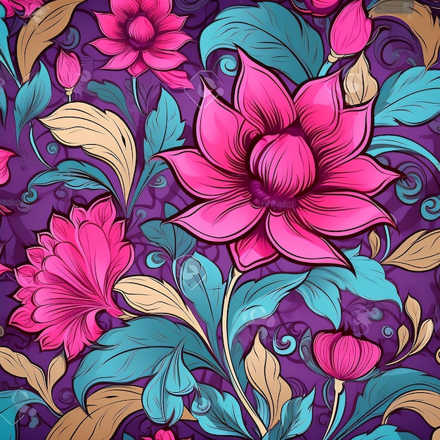 Seamless flower pattern background high quality