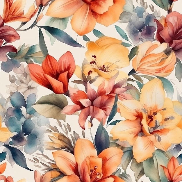 Seamless Flower Pattern Background Texture