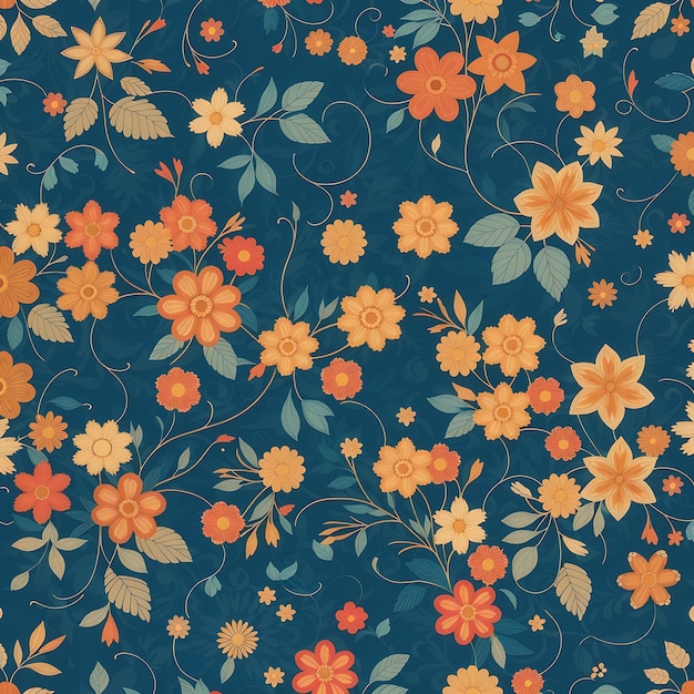 Seamless flower pattern on background