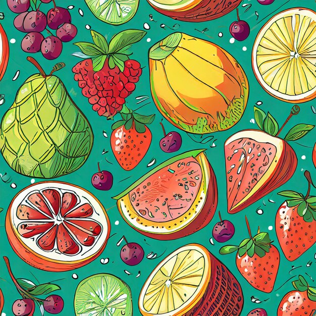 Photo seamless fruit pattern