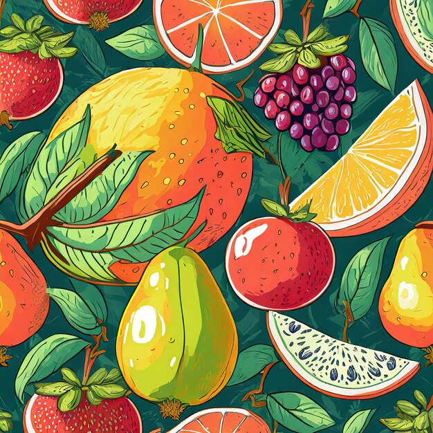 Photo seamless fruit pattern