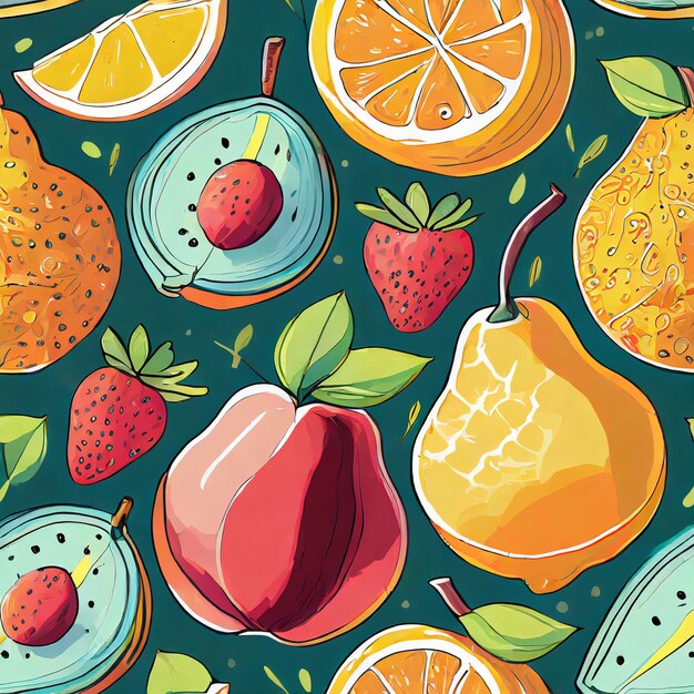 Photo seamless fruit pattern