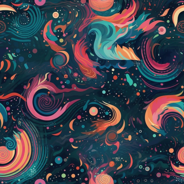 Seamless Galaxy and SpaceInspired Pattern