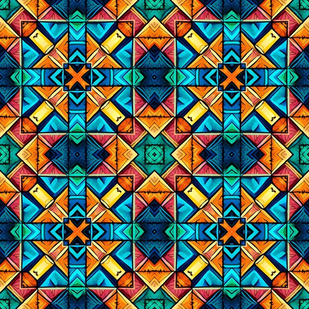 Seamless geometric aztec pattern tribal vintage