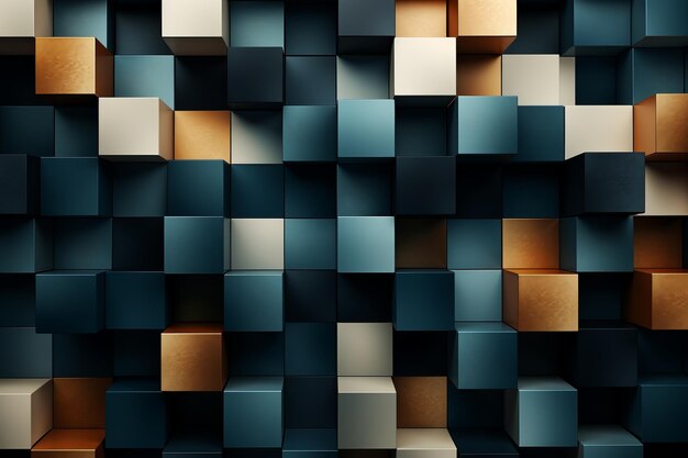 Seamless Geometric Cube Pattern Background Generative AI