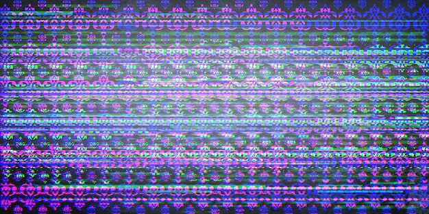 Seamless geometric pattern background with Glitch Effect