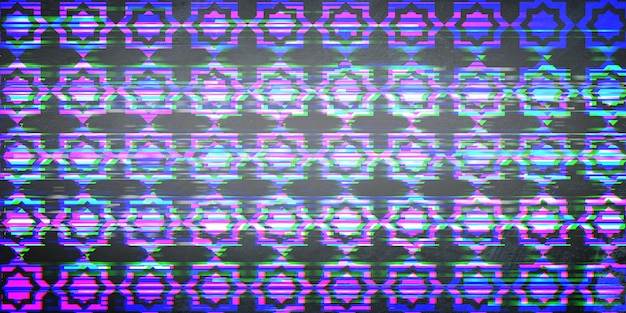 Seamless geometric pattern background with Glitch Effect