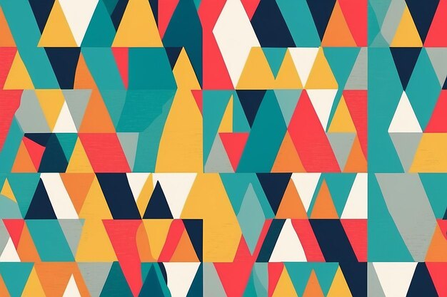 Seamless geometric pattern Bright colors and simple shapes Trendy seamless pattern designs