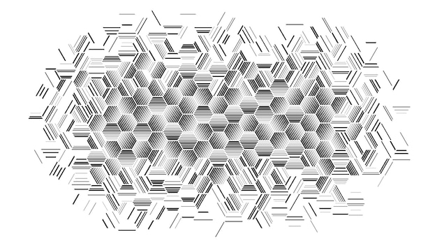 다채로운 육각형 홀로그램 라인으로 완벽 한 기하학적 패턴