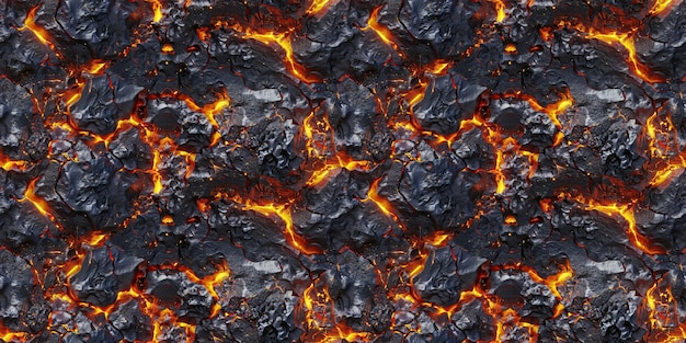 Seamless glowing melted magma pattern tileable cracked lava texture great for video game design