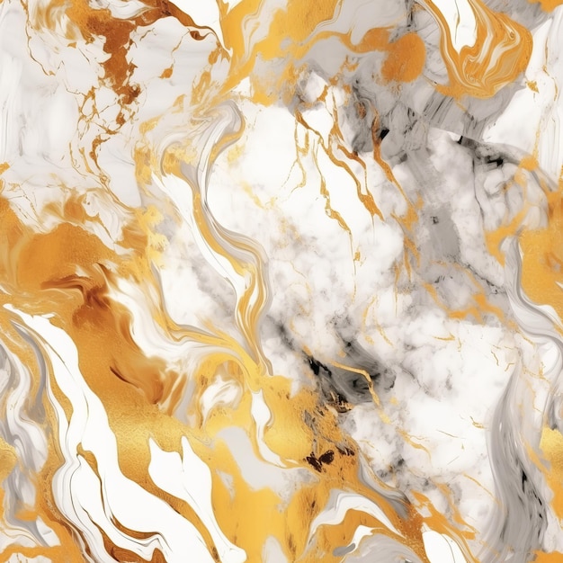 Seamless Gold and White Marble Pattern