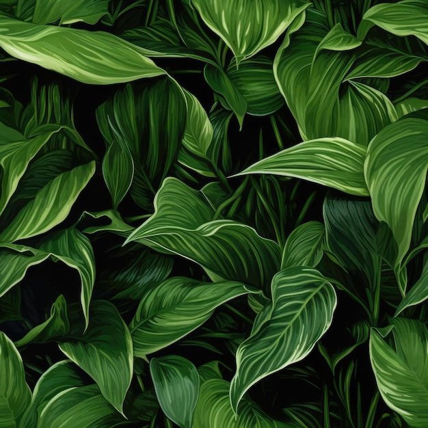 Seamless green leaves of plants