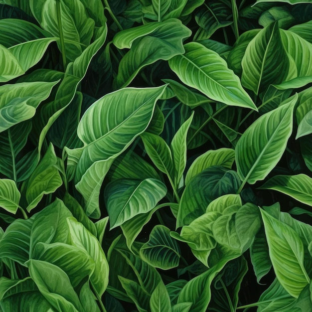 Seamless green leaves of plants