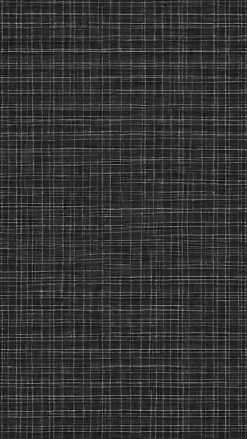 Seamless grid pattern background of black and white linen fabric with grunge texture