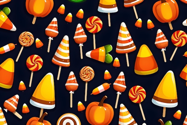 Foto halloween senza soluzione di continuità dolci trattamenti pattern caramelle