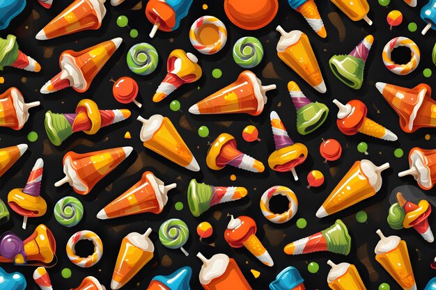 Photo seamless halloween sweet treats candy pattern