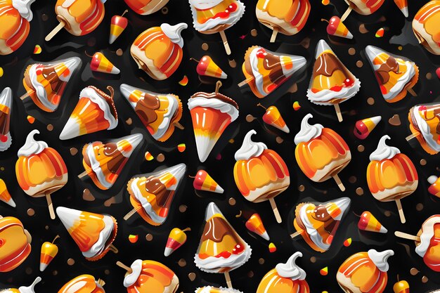 Foto halloween senza soluzione di continuità dolci trattamenti pattern caramelle